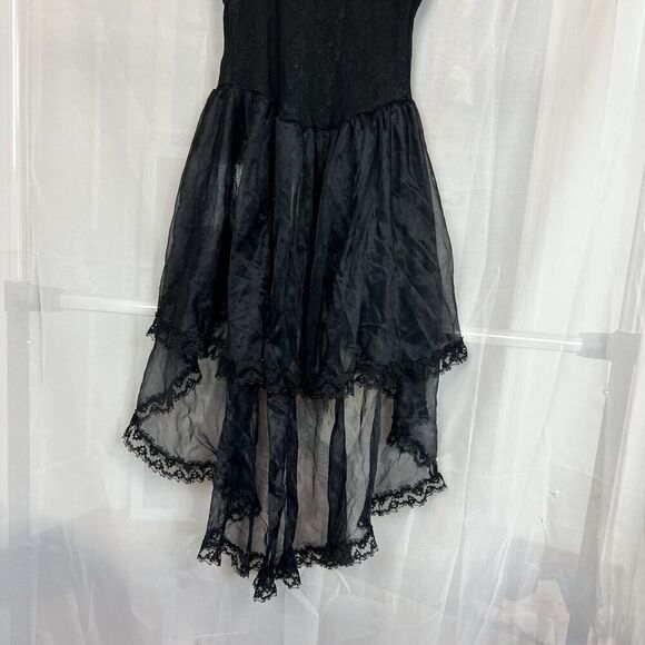 vintage 100% nylon tiered lace chemise slip dress steampunk gothic coquette - Picture 11 of 11